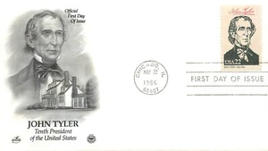 13. United States FDC 1986 President John Tyler - Picture 1 of 2