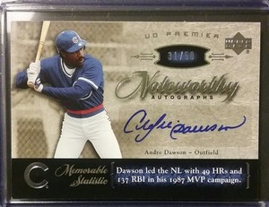 2007 UD Premier Noteworthy Autographs ANDRE DAWSON Auto /50