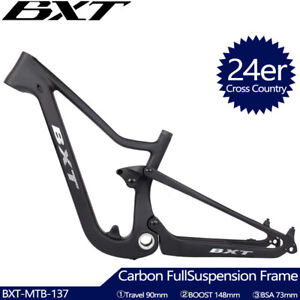 T1000 XC Carbon Fiber Full Suspension Disc Mountain Bike Frame 24er Travel 90mm