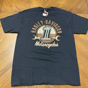 Men’s Large Black Harley Davidson T Shirt W/ Tag Hollywood California HD Wrench - Picture 1 of 9