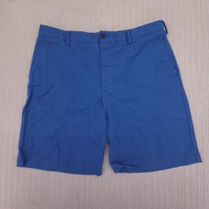 Izod Saltwater Shorts Mens 34 x 9.5 Inseam Blue Chino Flat Front Preppy - Picture 1 of 9