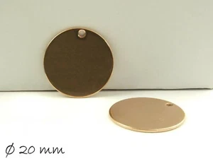 4 uds. Colgante placas de sello en blanco redondo acero inoxidable, Ø 20 mm, oro rosa - Imagen 1 de 1