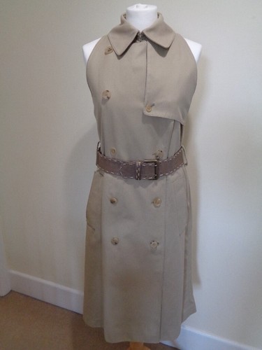 ALEXANDER MCQUEEN TRENCH SMANICATO CON CINTURA BEIGE NUOVO TAGLIA 10 (42)