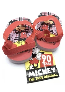 Mickey Mouse Infant/Toddler Red Flip Flops  Size 1/2 Sandals Baby Beach Shoes - Picture 1 of 2