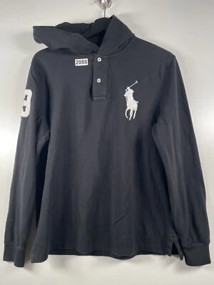 Polo Ralph Lauren Men’s Long Sleeve Polo Shirt Hooded Black Size Small 20.5x26 - Image 1 of 4