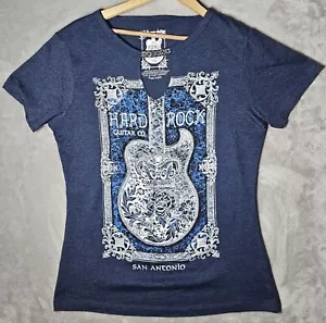 Hard Rock Cafe San Antonio T-Shirt Manica Corta Media Grigio Cornice Chitarra - Foto 1 di 10
