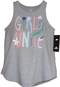 Adidas Girl's Sleeveless "Girl's Unite" Gray Tank Top Size: Medium NWT - Picture 1 of 4