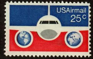 Scott C89 25¢ Plane and Globes MNH Free shipping in USA!