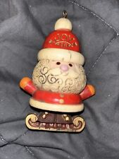 Vintage Hallmark Wooden-Look Yesteryears Santa Claus, 1976 Christmas Ornament 3”