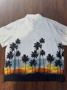 28 Palms Mens Hawaiian Shirt Sunset Beach Tropical Short Sleeve Relaxed Fit XXL - Picture 1 of 4
