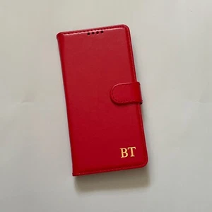 Funda Cartera Teléfono PERSONALIZADA Roja Iniciales FUNDA para Samsung A16 A26 A36 A56 - Imagen 1 de 4