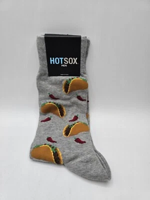 Hot Sox Hombres Tacos y Chili Pepers Calcetines Crew 1 Par, Calcetín Talla 10-13 Foto 1 de 4