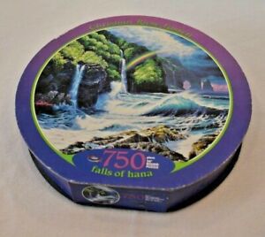 Falls of Hana Round Jigsaw Puzzle by Christian Riese Lassen 24" 750 pieces 1997