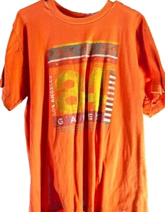 🚨T-shirt stampa grafica USA Giochi Olimpici '84 Los Angeles arancione 50/50 adulto L - Foto 1 di 4