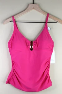 Time and Tru Womens Mix N Match Tankini Swimsuit Top Pink Adj. Straps Size Small - Picture 1 of 5