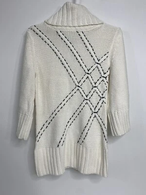 White House Black Market Turtle Neck Cream Sweater Womens S Small  - Image 1 of 4