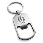 Porte-clés ou collier de bouteille monogramme lettre royale en acier inoxydable porte-clés ou collier