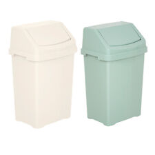 (Pack of 2) 25L Swing Bin Home/Kitchen Waste Storage Bin- Soft Cream+Silver Sage
