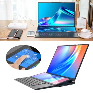 Touch Screen Laptop 16in 14in Double Screens For Win11 For Core I7 8GB NEW - Afbeelding 1 van 21