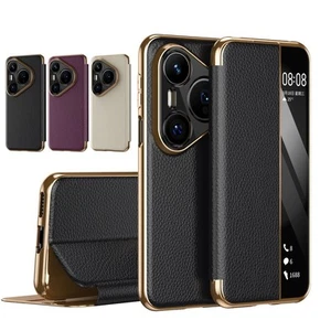 Smart View Genuine leather Flip Stand Case For Huawei Pura 80 Ultra Pura 80 Pro+ - Picture 1 of 26