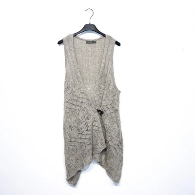 Cárdigan envolvente Longline sin mangas tejido gris terciopelo como nuevo - talla 12 Foto 1 de 4