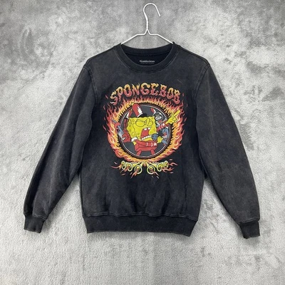Nickelodeon Bob Esponja Sudadera Mujer XS Gris Negrizco Concierto Camiseta Banda Rock Foto 1 de 4