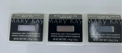 MARY KAY MINERAL EYE COLOR - VIOLET MIST , Antique Rose & Classic Navy Lot of 3 - Image 1 of 2