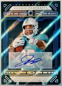 2024 Panini Jaylen Wright /25 Photogenic Portrait Rookie Auto Teal MIA Dolphins - Picture 1 of 4