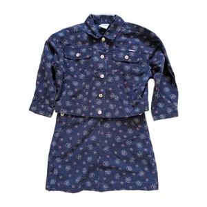 Vintage OshKosh B'gosh Daisy Days Blue Floral Jumper And Jacket Set Size 6 USA - Picture 1 of 14