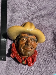 Bossons Chalkware Head Rawhide Western Cowboy Made in England 1967 - Bild 1 von 8