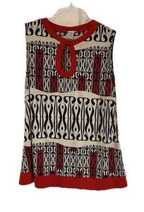 Vtg Maternity Tank Top Mod 60s Style Tunic Stretchy Retro Tribal XL Large - Picture 1 of 5