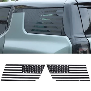Rear Window Glass Sticker Decal Trim Black US Flag For Hummer EV 2024-2026 2PCS - Picture 1 of 23