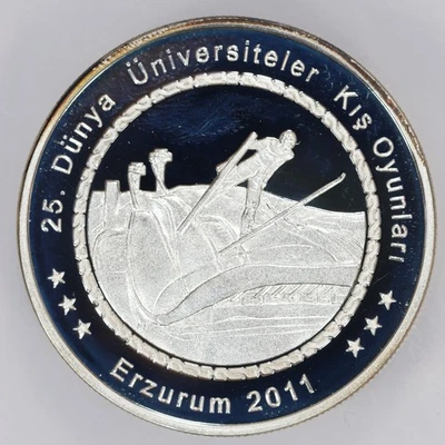 2011 Turkey Winter Universiade; Skiing Commemorative Silver 50 Lira - Image 1 of 2