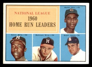 1961 Topps #43 National League Home Run (Banks /Aaron /Mathews /Boyer) EX+ - Picture 1 of 2