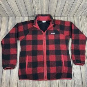 COLUMBIA Buffalo Lumberjack Plaid Sherpa Full Zip Shacket Accogliente Campeggio Donna L - Foto 1 di 7