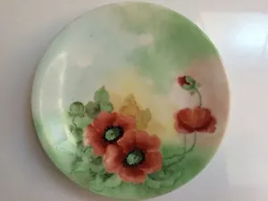 T&V Limoges Antique Hand Painted Signed Plate 8 1/2" Floral signed Sara Neill - Picture 1 of 6