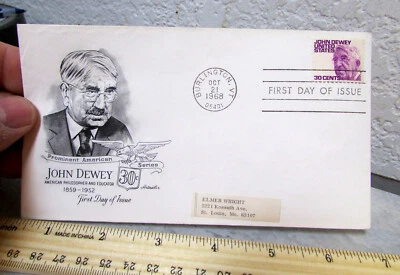 Vintage USA stamp first day cover envelope, John Dewey, Burlington VT 1968 - Image 1 of 3