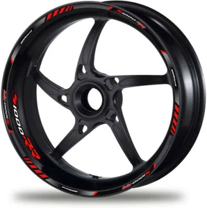 Laminated HP4 Stripes Red BMW S1000RR Motorcycle Wheel Decal Rim Stickers - Picture 1 of 2