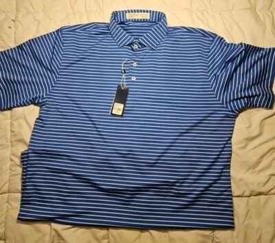 Polo de golf Holderness & Borne The Sutton a rayas azules talla GRANDE **NUEVO** Foto 1 de 3