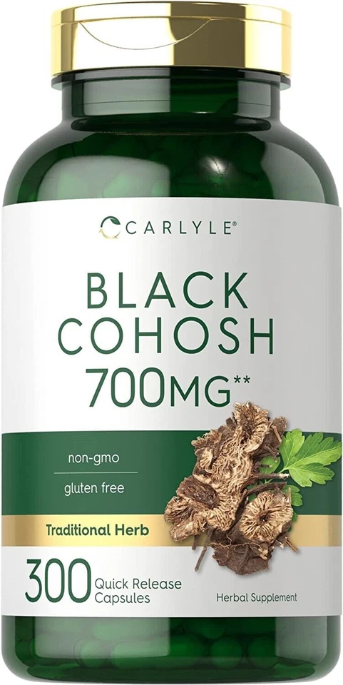 Black Cohosh 700 mg Super Concentrado Menopausia Apoyo Nutricional, 300 Cápsulas Foto 1 de 4