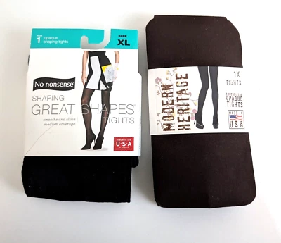 Shaping tights No Nonsense great shapes black Modern Heritage brown XL 1X - Image 1 of 4