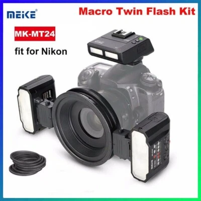 Meike MK-MT24 II Mark 2 Macro Twin Flash Light Speedlite For Nikon D3100 D3200 - Image 1 of 4