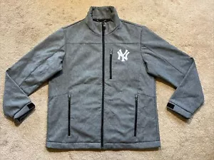VGC NEW YORK YANKEES Softshell Bonded Fleece Jacket HEATHER GRAY MEDIUM MSP $115 - Picture 1 of 19