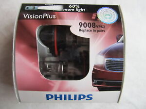 Philips 9008 H13 VPS2 Vision Plus "60% More Light" 9008VPS2 Bulb NEW