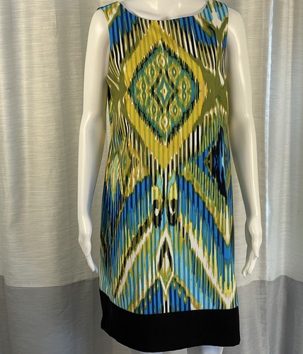 Abito Alyx Limited Verde Blu Giallo Nero Ikat Senza Maniche Elasticizzato Cambio Tg 12