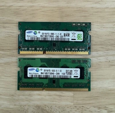🔥 Major Brand 4GB (2x2GB) SODIMM - Matched RAM Pair 2GB PC3/PC3L - SEE Details - Image 1 of 4