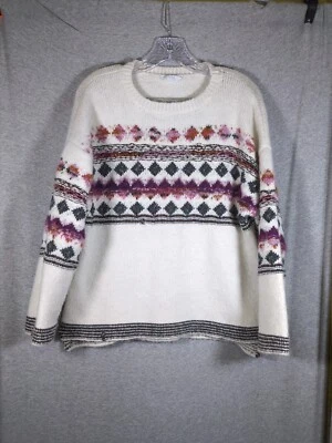 Suéter Fair Isle Mujer Mediano Difuso Tonos Joya Invierno Nórdico De Gran Tamaño Acogedor Foto 1 de 4