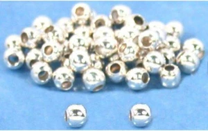 50 Sterling Silver Round Ball Beads Beading Stringing 2mm - Picture 1 of 12