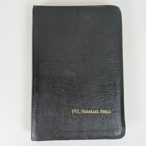 Holy Bible PTL Parallel Edition The Living Bible KJV 1984 Genuine Leather Bound - Picture 1 of 14