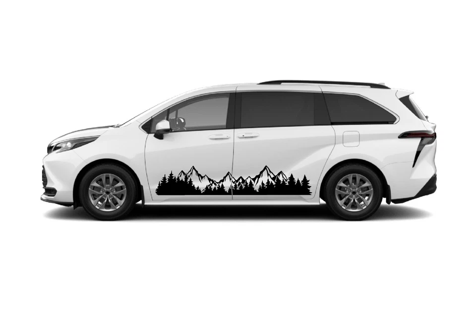 Side mountain adventure decal sticker graphic design vinyl kit for Toyota Sienna - Image 1 of 4